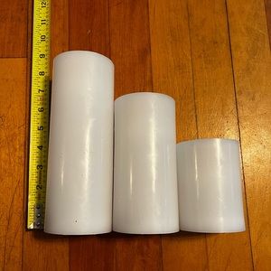 White Plastic battery operated candles